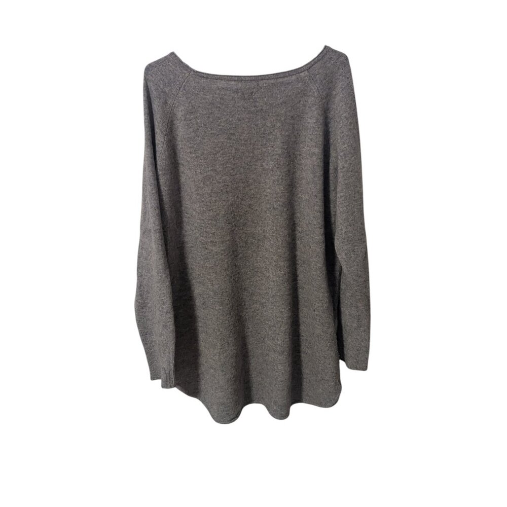 Halogen Cashmere Sweater Tunic Pullover Size 1X Grey‎ Preppy Heritagecore - Picture 3 of 6